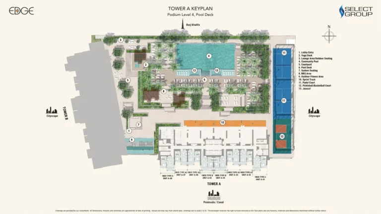 The Edge Business Bay floor plan Studio