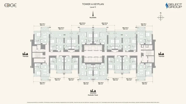 The Edge Business Bay floor plan Studio