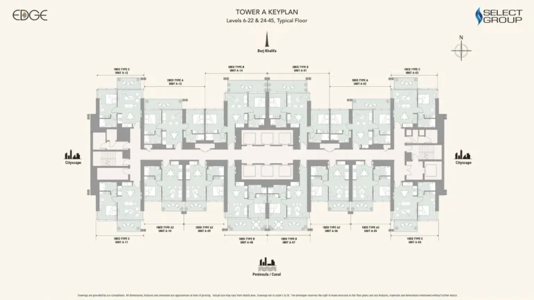 The Edge Business Bay floor plan Studio