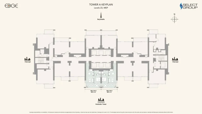 The Edge Business Bay floor plan Studio