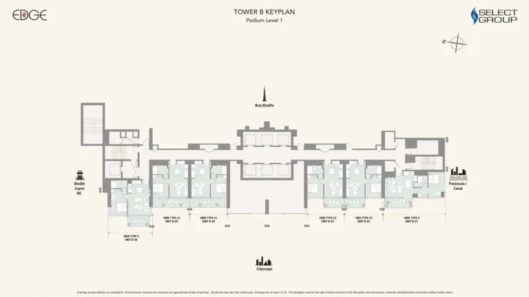 The Edge Business Bay floor plan Studio