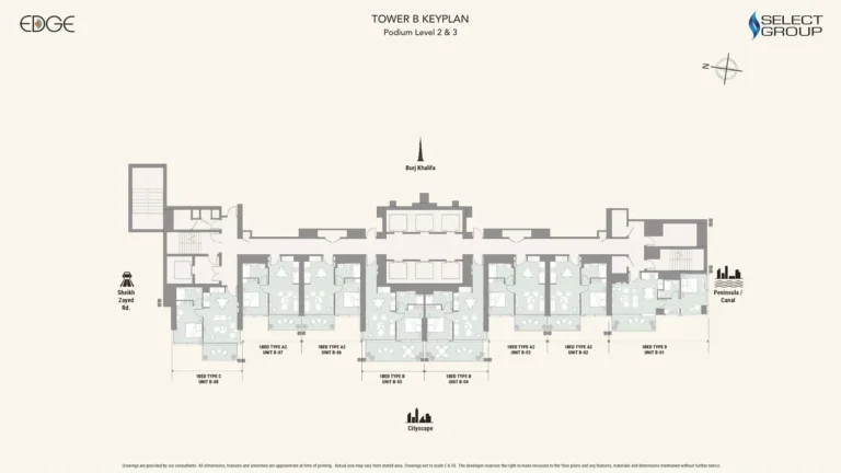 The Edge Business Bay floor plan Studio