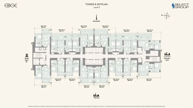 The Edge Business Bay floor plan Studio