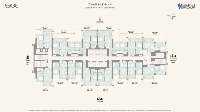 The Edge Business Bay floor plan Studio
