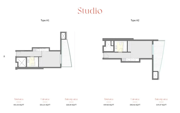 Pelagos by IGO floor plan Studio · 451 sqft
