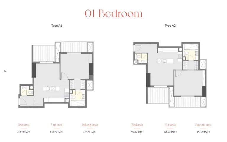 Pelagos by IGO floor plan 1 BR · 763 sqft