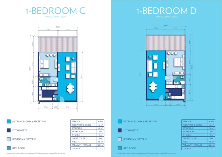 Azure Residences floor plan 1 BR