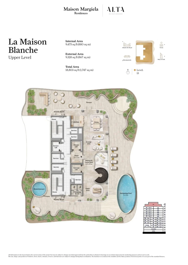 Maison Margiela Residences floor plan 5 BR · 18803 sqft