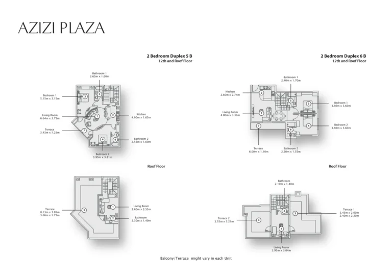 Azizi Plaza floor plan 2-спальн.