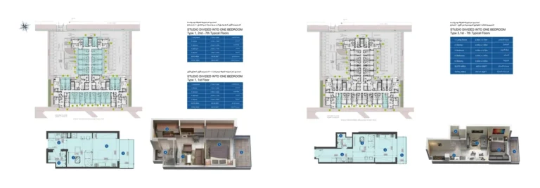 Berton by Azizi floor plan 1-спальн. · 447 sqft