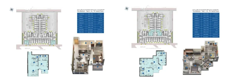 Berton by Azizi floor plan 1-спальн. · 681 sqft