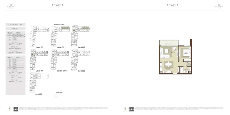 Candace Acacia floor plan 1 BR · 794 sqft