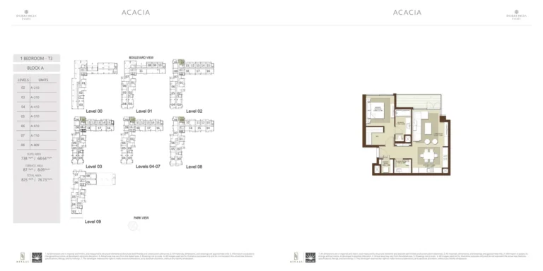 Candace Acacia floor plan 1 BR · 825 sqft