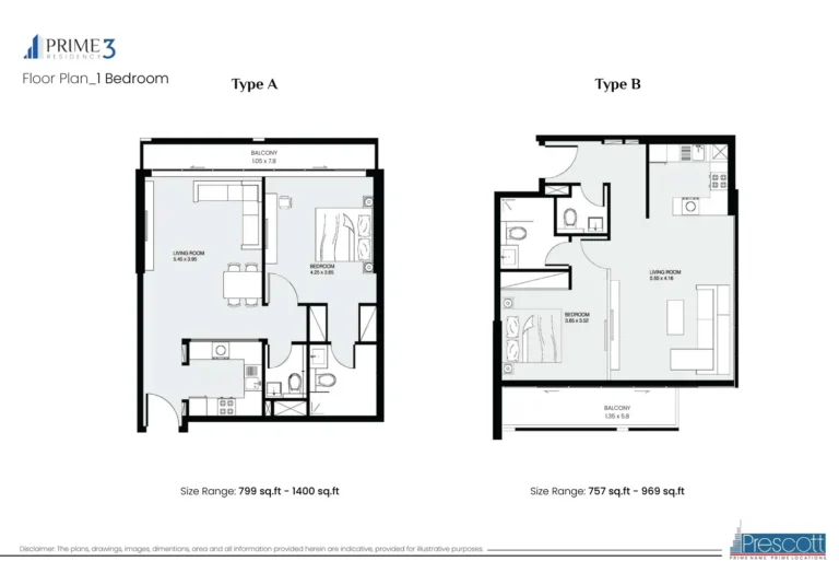 Prime Residency 3 floor plan Studio