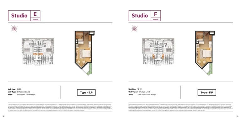 Roy Mediterranean Serviced Apartments floor plan 1-спальн. · 1054 sqft
