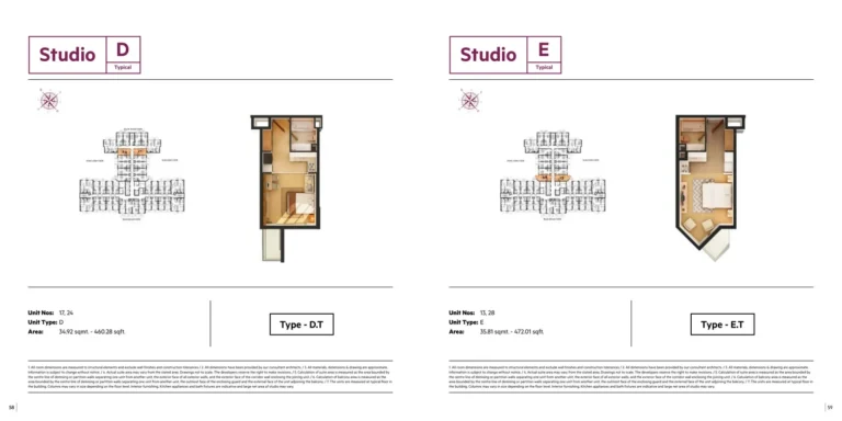 Roy Mediterranean Serviced Apartments floor plan Студия · 521 sqft
