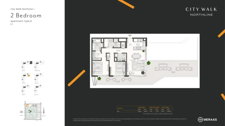City Walk Northline 1 floor plan 2-спальн. · 1940 sqft