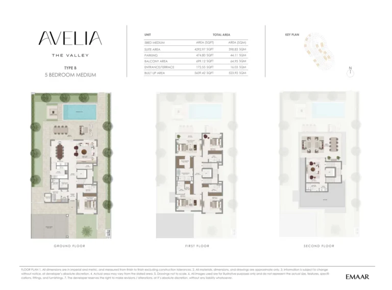 The Valley – Avelia floor plan 5 BR · 4292 sqft
