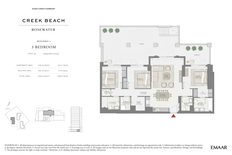 Rosewater at Creek Beach floor plan 3 BR · 2246 sqft