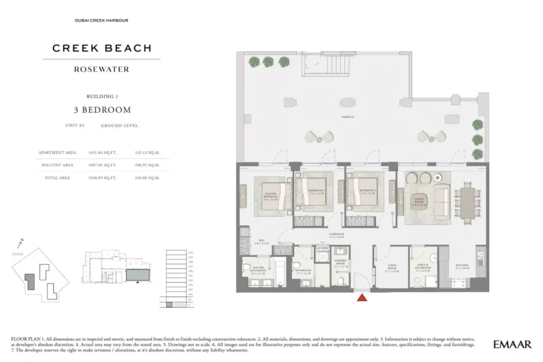 Rosewater at Creek Beach floor plan 3 BR · 2538 sqft