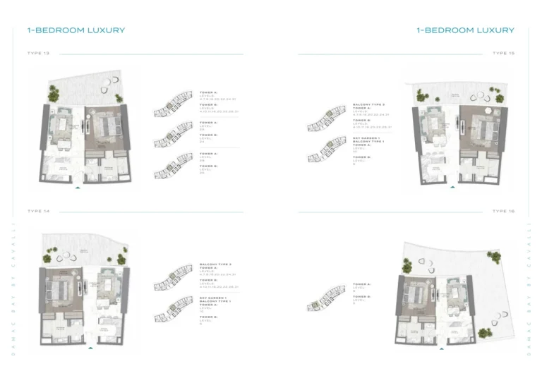 Damac Bay 2 by Cavalli floor plan 1 BR