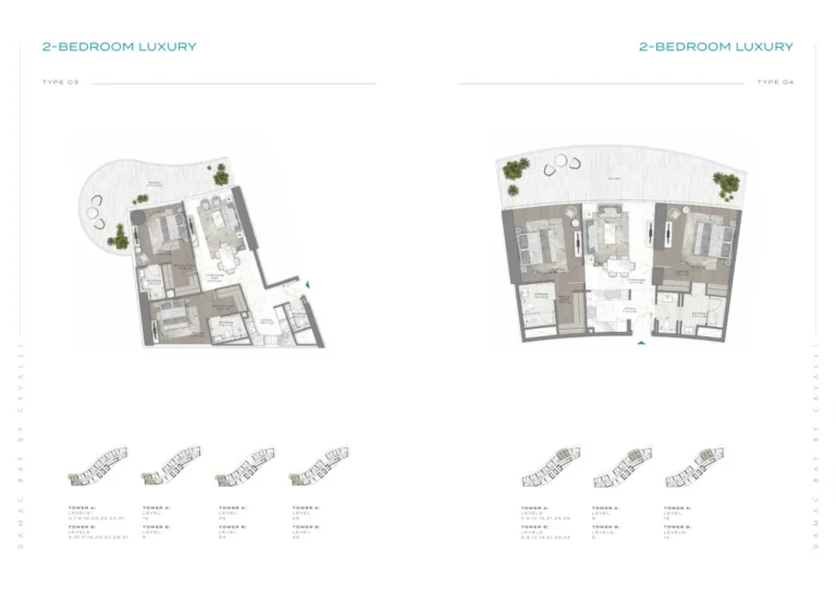 Damac Bay 2 by Cavalli floor plan 2 BR