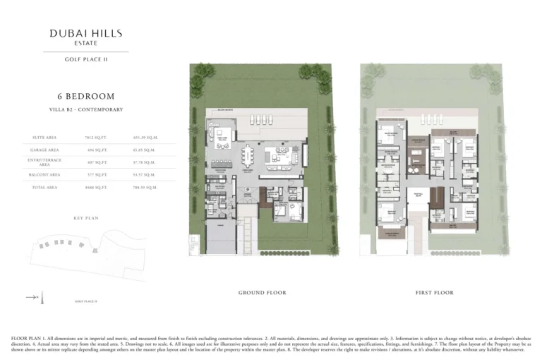 Golf Suites at Dubai Hills floor plan 6-спальн. · 8488 sqft