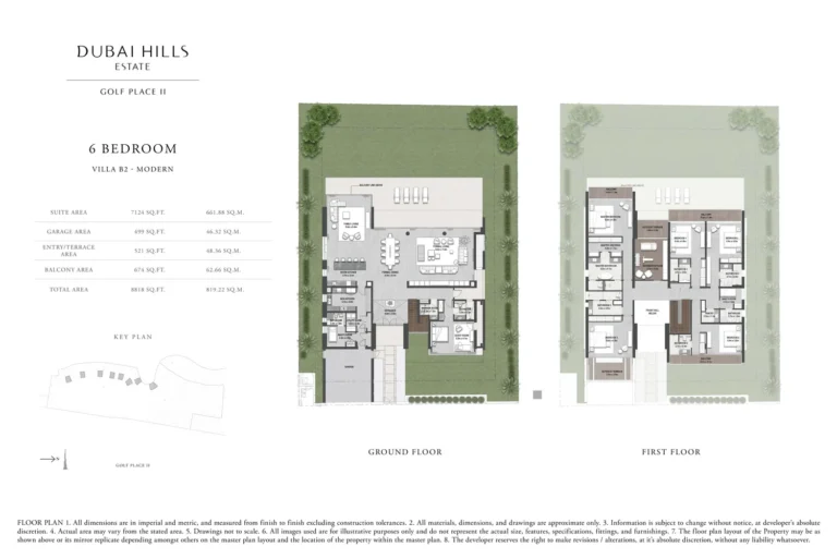 Golf Suites at Dubai Hills floor plan 6-спальн. · 8818 sqft