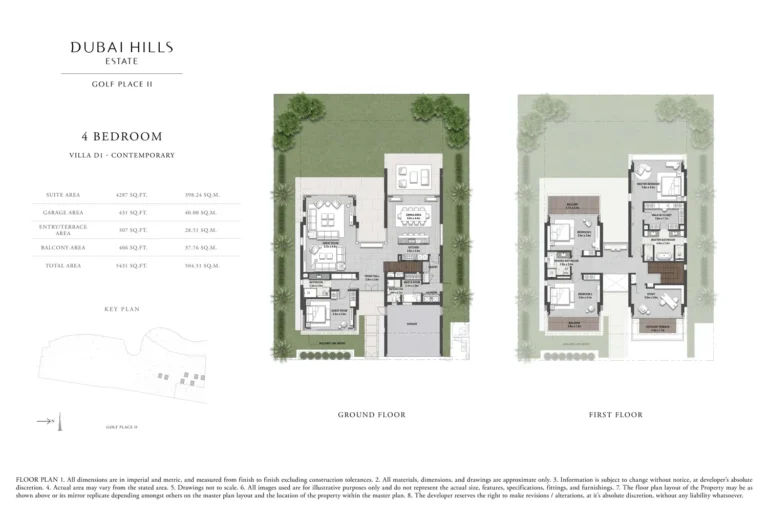 Golf Suites at Dubai Hills floor plan 4-спальн. · 5431 sqft