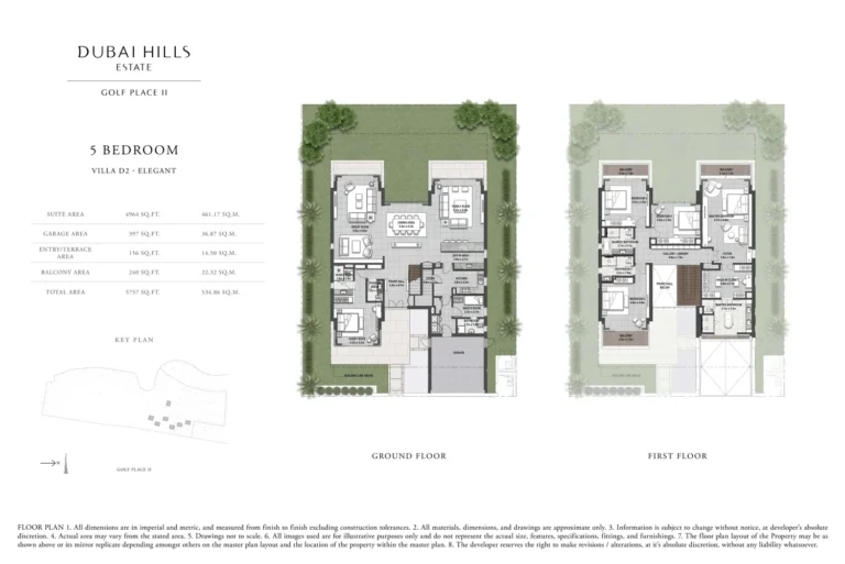 Golf Suites at Dubai Hills floor plan 5-спальн. · 5757 sqft