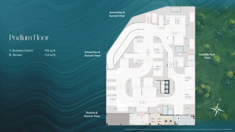 Flora Bay floor plan Studio