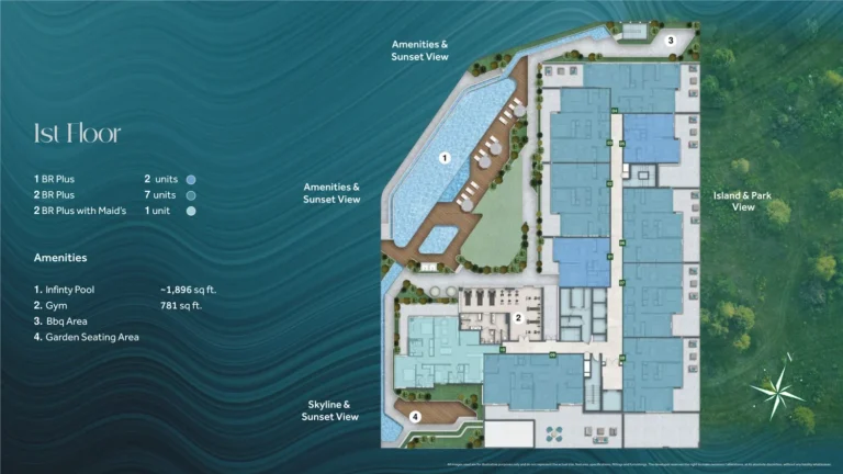Flora Bay floor plan Studio