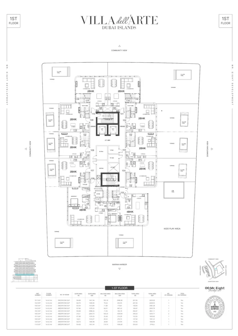 Villa del Arte floor plan 2 BR · 3520 sqft