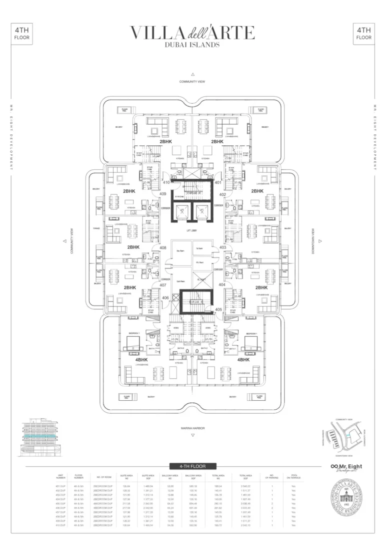 Villa del Arte floor plan 2 BR · 2040 sqft