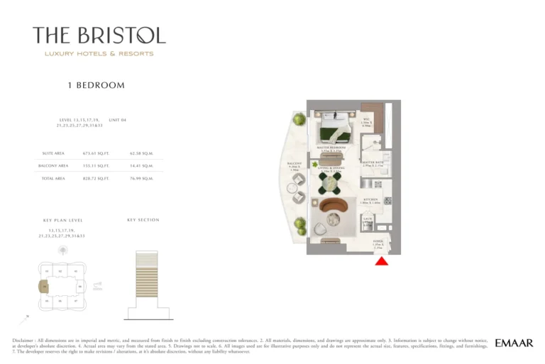 Beachfront Gates 2 floor plan 1 BR · 828 sqft