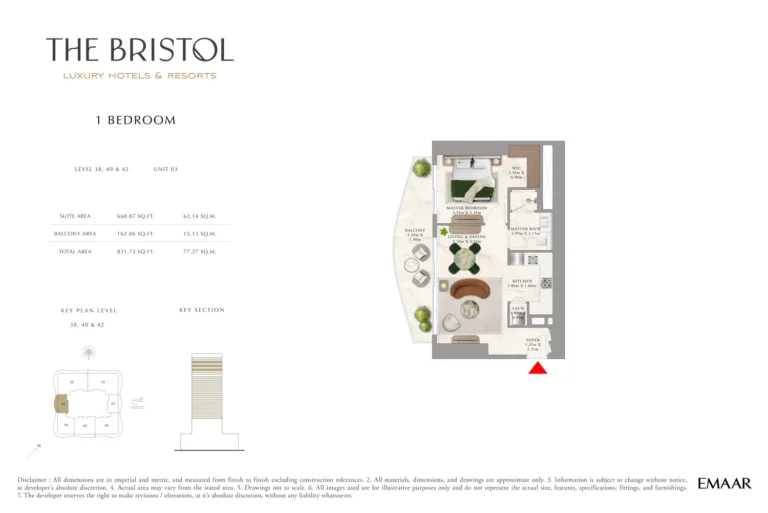 Beachfront Gates 2 floor plan 1 BR · 831 sqft