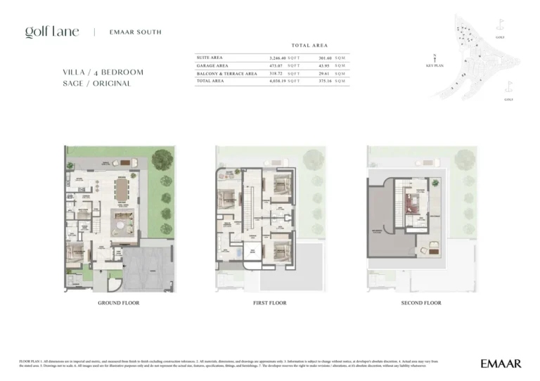 Golf Lane floor plan 4-спальн. · 4038 sqft
