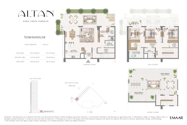 Altan Tower floor plan 3-спальн. · 4165 кв. фут