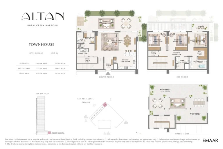 Altan Tower floor plan 3-спальн. · 4165 кв. фут