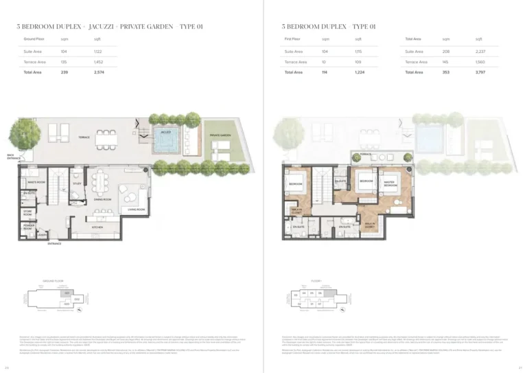 Al Habtoor Grand Resort Autograph Collection floor plan 5 BR · 2574 sqft