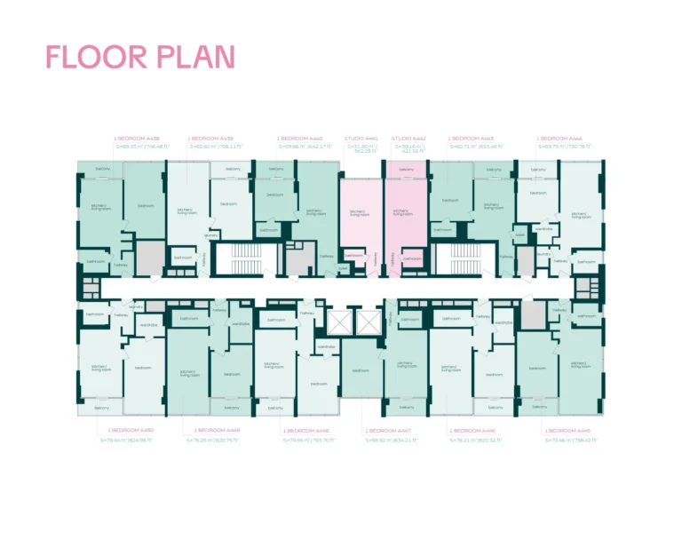 Vibe by Arsenal East floor plan 1-спальн. · 746 sqft