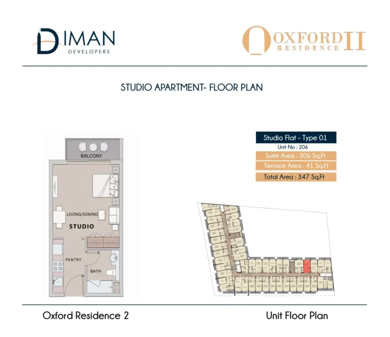 Oxford Residence 2 floor plan Studio · 347 sqft
