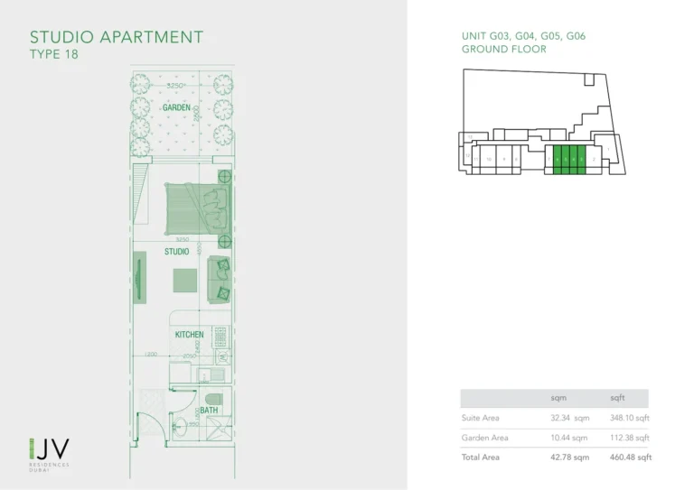 Joya Verde Residences floor plan Студия · 460 sqft