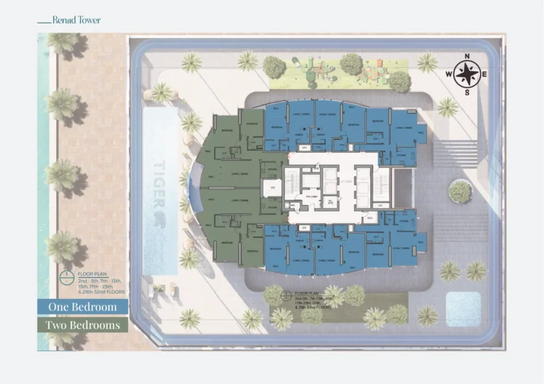 Lorena Tower floor plan 1-спальн.