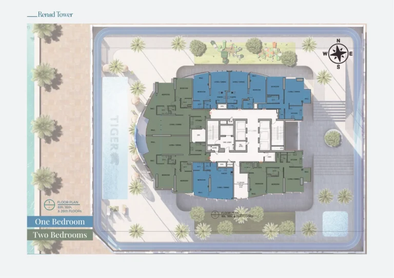 Lorena Tower floor plan 1-спальн.