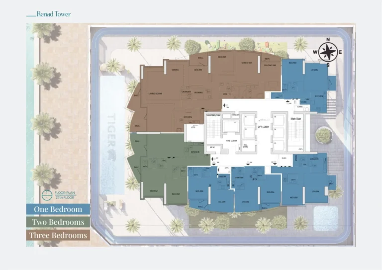 Lorena Tower floor plan 1-спальн.