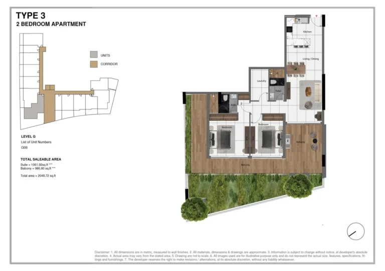 Park Lane 2 by Heilbronn floor plan 2 BR · 2048 sqft
