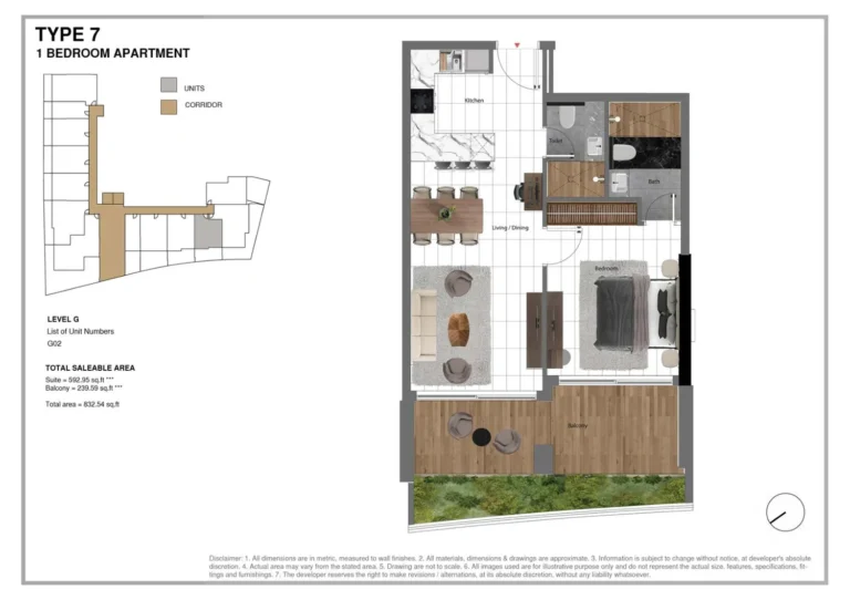 Park Lane 2 by Heilbronn floor plan 1 BR · 832 sqft
