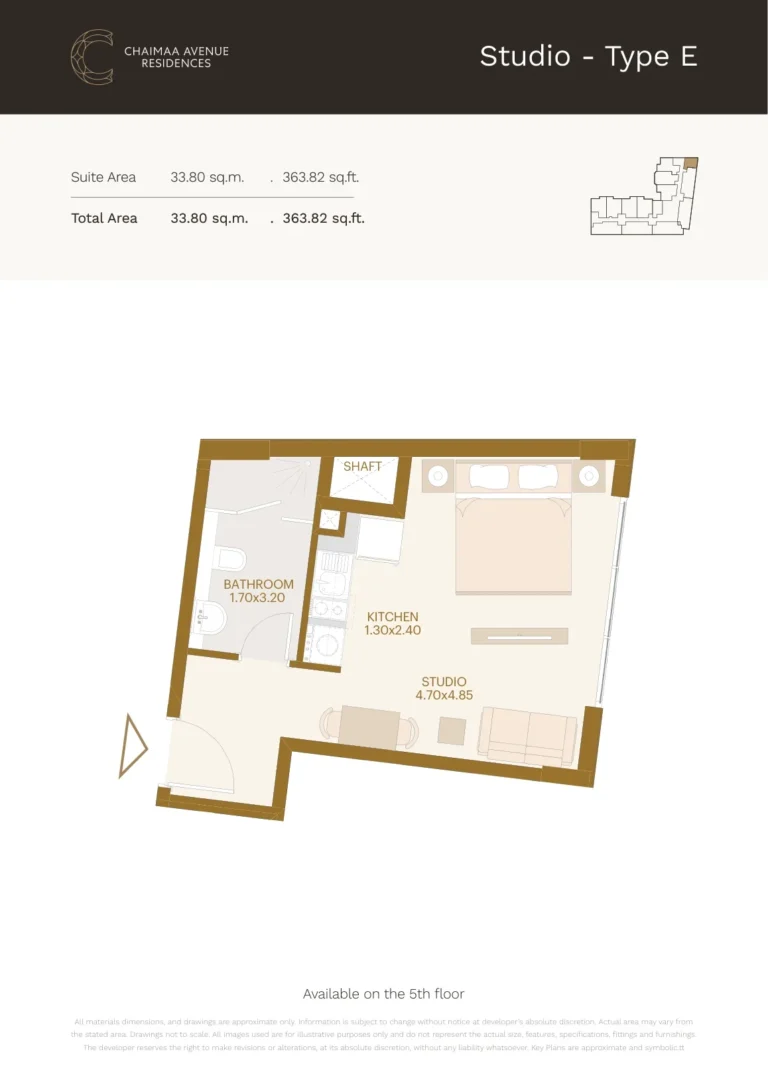 Chaimaa Avenue 2 floor plan Студия · 363 sqft
