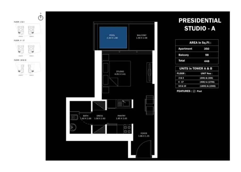 Elitz 3 by Danube floor plan Studio · 448 sqft
